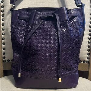 Vintage Morris Moskowitz Purple Woven Leather  Tote Bag